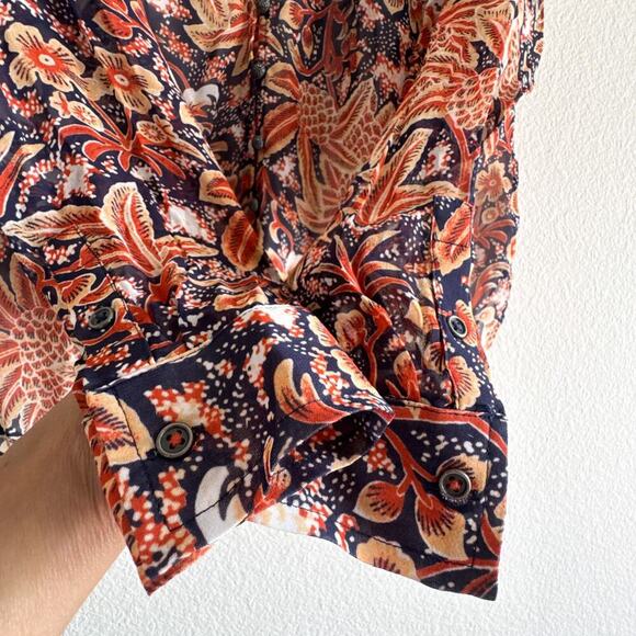 PILCRO ANTHROPOLOGIE New Tavi Floral Small Long Sleeve Blouse - Picture 8 of 11